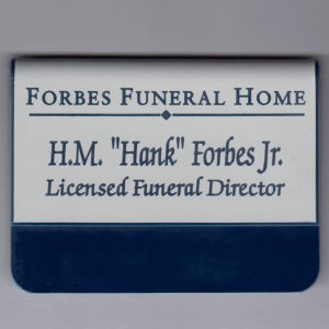 Forbes Funeral Home Pocket Tag - 2019-0
