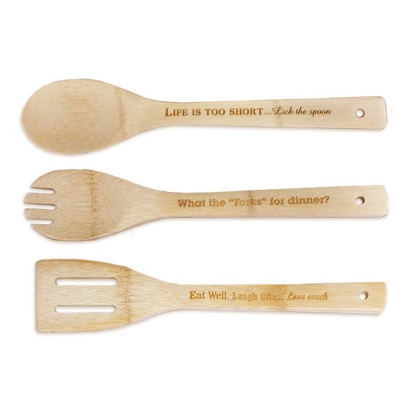 Customized Bamboo Kitchen Utensils - Spoon, Spork, Spatula-0