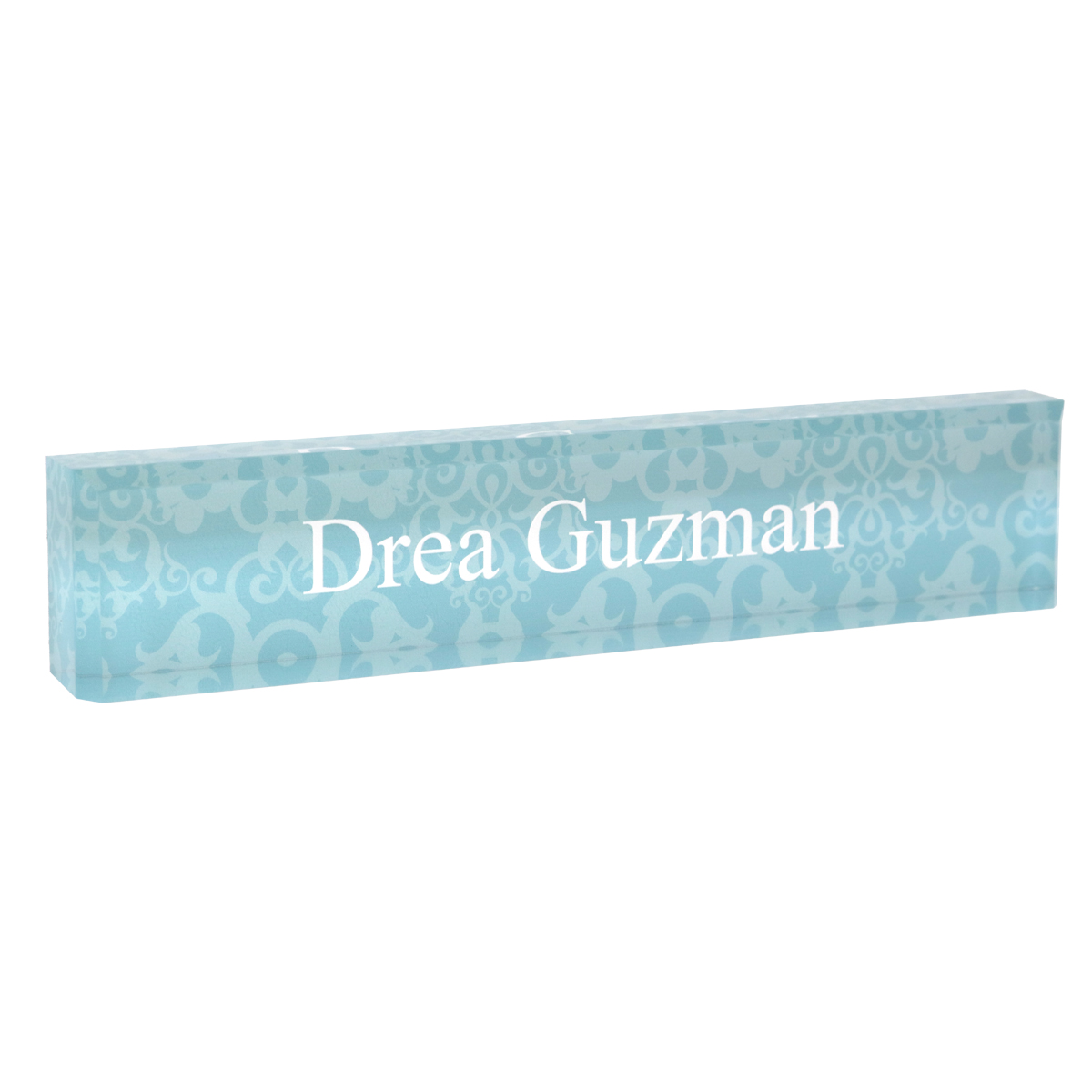 Personalized Acrylic Block Name Plate Printed Background with Text-13393