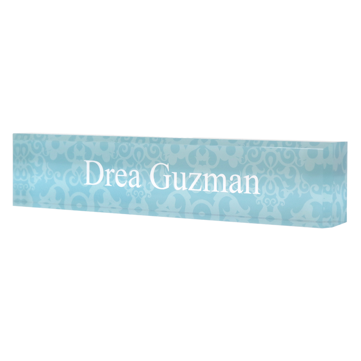 Personalized Acrylic Block Name Plate Printed Background with Text-13394