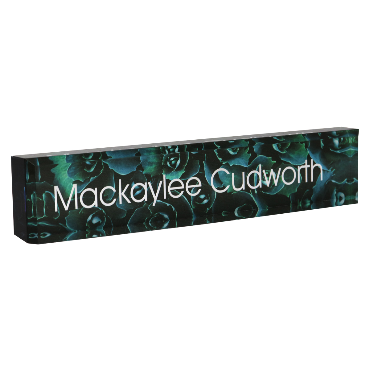 Personalized Acrylic Block Name Plate Printed Background with Text-13389