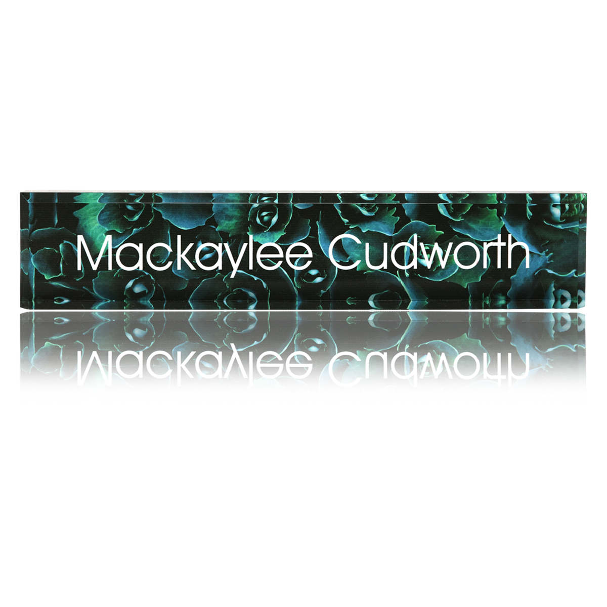 Personalized Acrylic Block Name Plate Printed Background with Text-13387