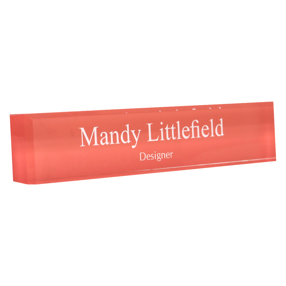 Personalized Acrylic Block Name Plate Printed Background with Text-13399