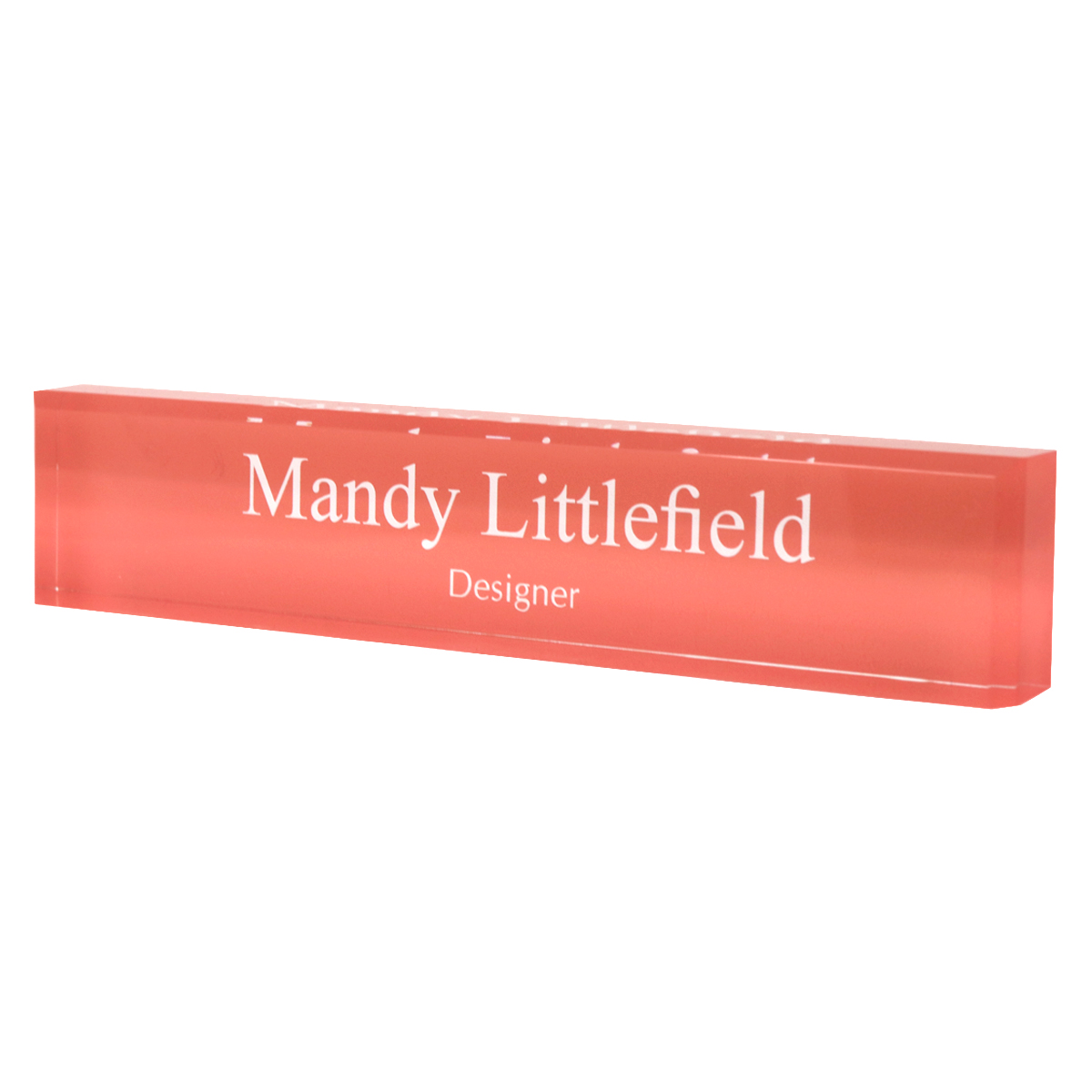 Personalized Acrylic Block Name Plate Printed Background with Text-13398