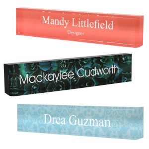 Personalized Acrylic Block Name Plate Printed Background with Text-0