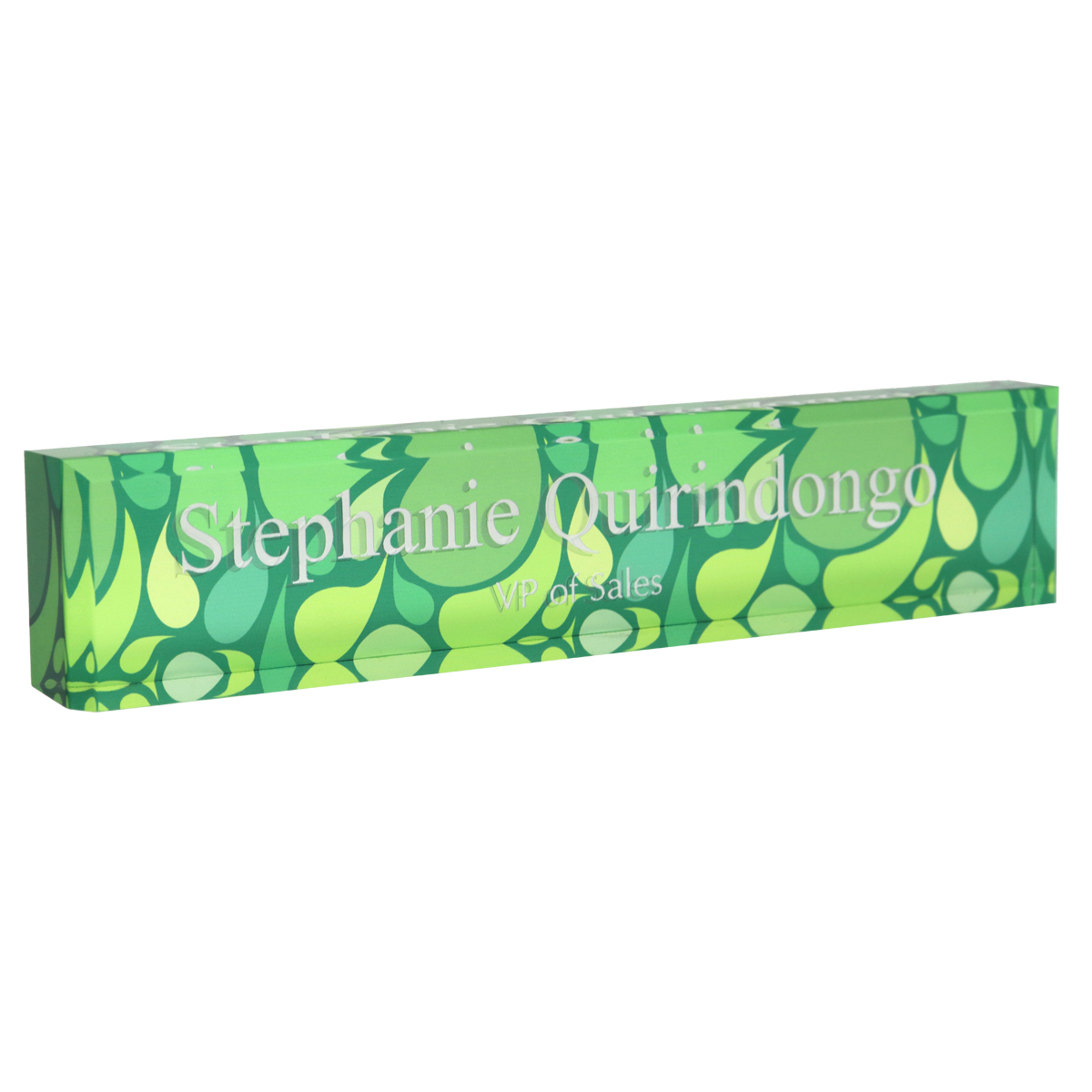 Personalized Acrylic Block Name Plate Printed Background with Text-13397