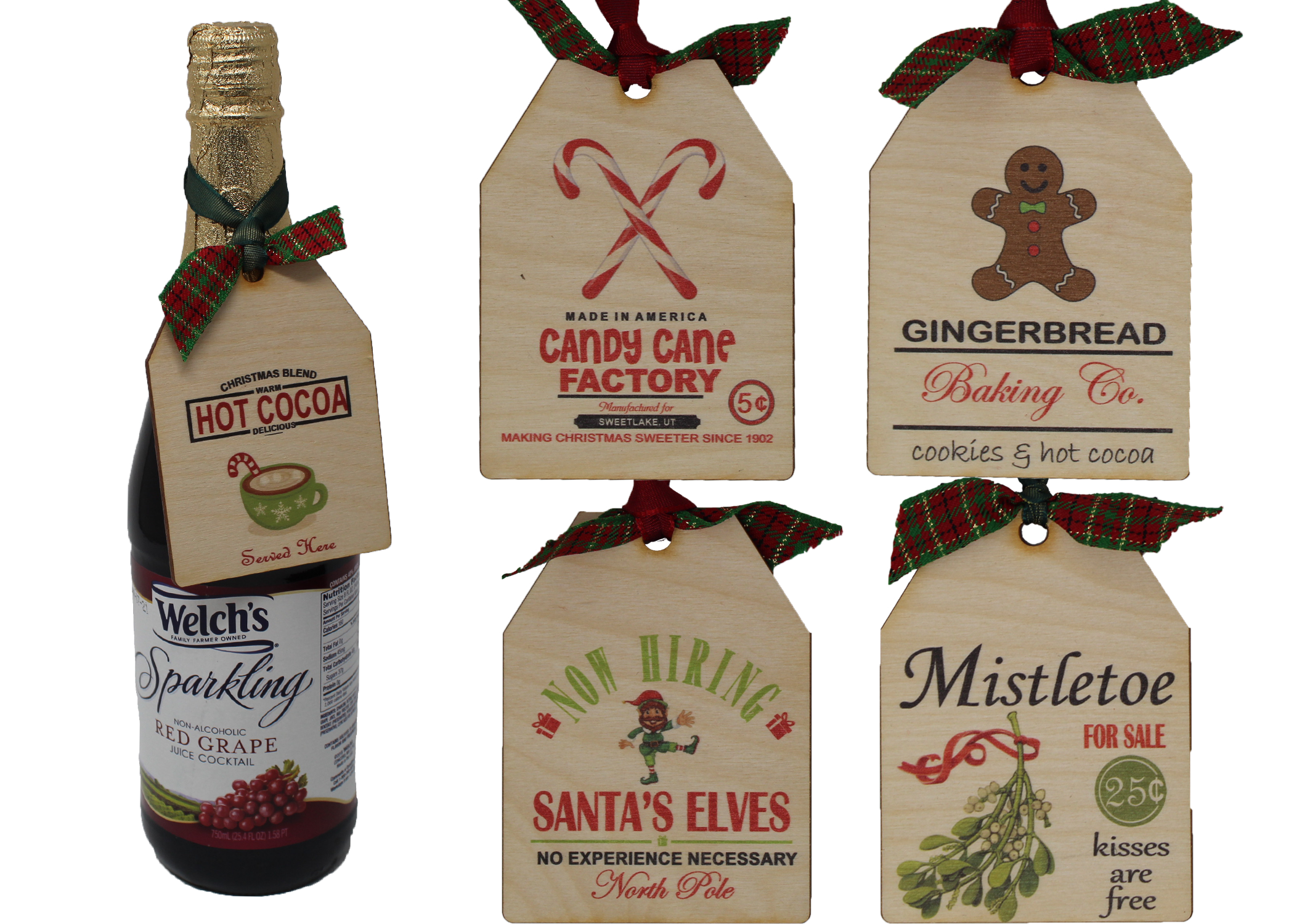 Premium Wooden Christmas Ornament Tags