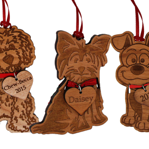 Personalized Wooden Dog Ornaments Pick from 9 Different Breeds -0