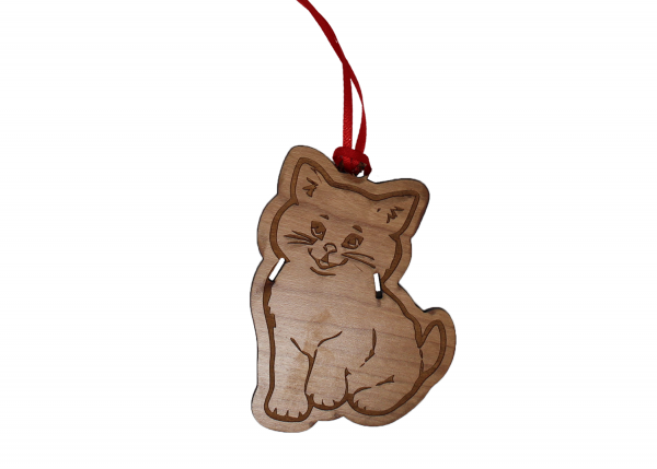Personalize Wooden Cat Ornaments Pick from 5 Different Types-14292
