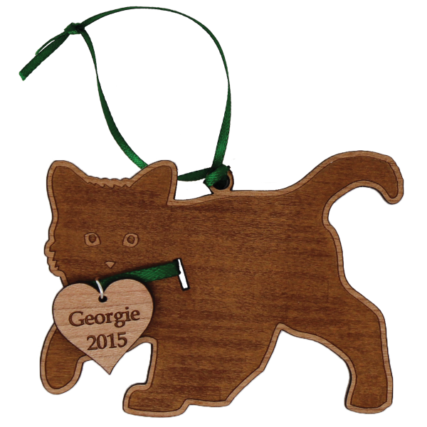 Personalize Wooden Cat Ornaments Pick from 5 Different Types-14291
