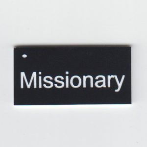 Cardston Missionary .75x1.5" plastic-0