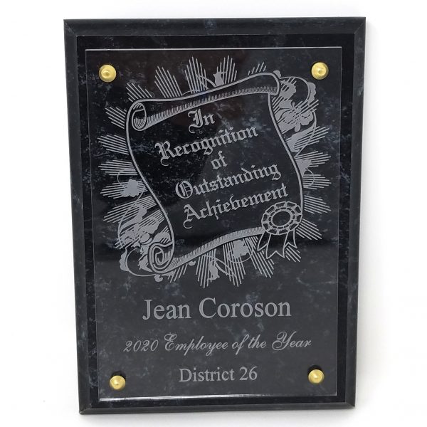 Marble base Plaque - Engraved Acrylic-0