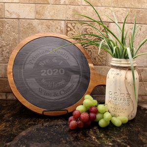 Custom Slate Cheese Paddle Circle 12.25" X 8.25"-0