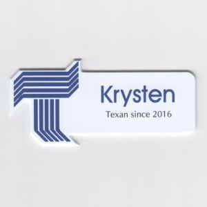 1x3, White/white, Printed Tag with Custom Shape