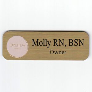 Orenda MedSpa name tag Printed Logo & Text-0