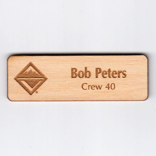 Wooden Venturing scouting Logo Name Tag with Text-0