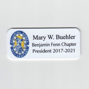 Colonial Dames name tag with logo & text-0