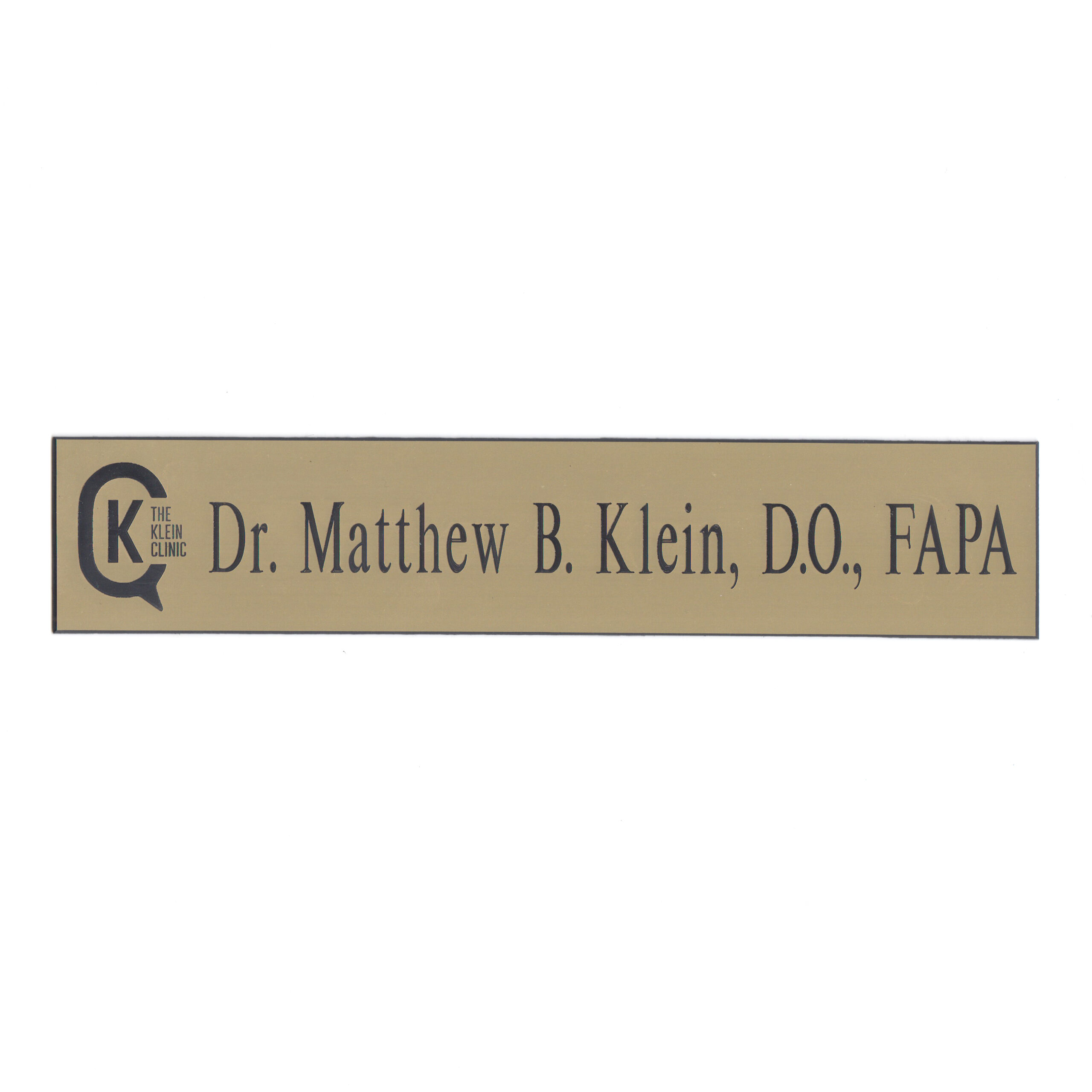 The Klein Clinic - Name Plates