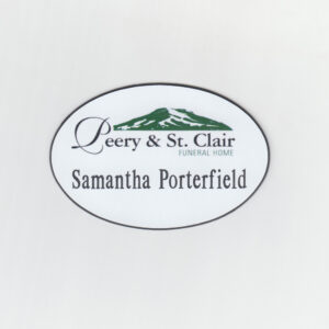 Peery & St. Clair Funeral Home- Oval Tag